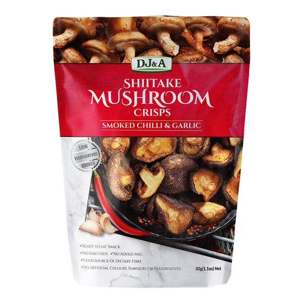 DJ&A Shiitake Mushroom Crisps Smoked Chilli Garlic 30g